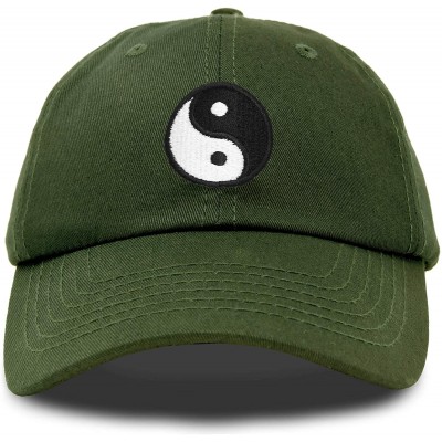Baseball Caps Ying Yang Dad Hat Baseball Cap Zen Peace Balance Philosophy - Olive - CV18XKCTIWD $27.59