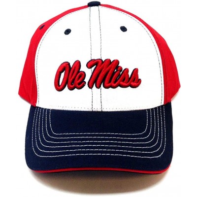 Baseball Caps NCAA Teams Champ Commander Adjustable Curve Bill Hat - University of Mississippi - Ole Miss - Rebels - C718NI76...