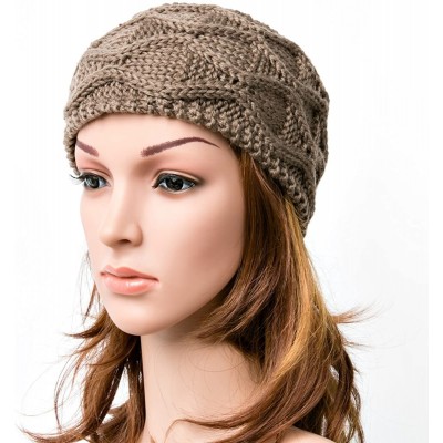Cold Weather Headbands Women's Chunky Cable Knitted Turban Headband Ear Warmer Head Wrap - 5 Brown - CV186W3OK8T $15.75