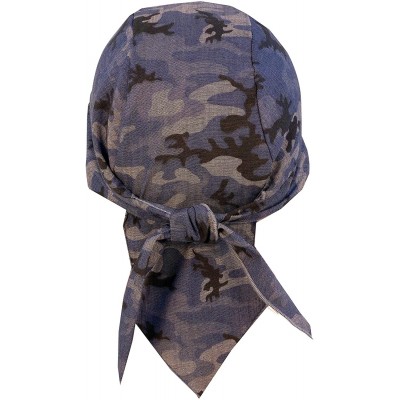 Baseball Caps Skull Cap Biker Caps Headwraps Doo Rags - Distressed Blue Camo - CL18YSHUEYH $10.02