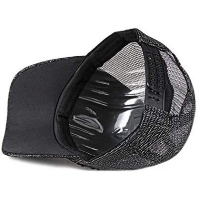 Baseball Caps Reversible Sequin-Hat Baseball for Women Mesh Trucker Hat - Sequin Black - CT18SXHGHEX $9.77