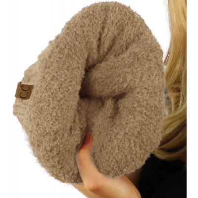 Skullies & Beanies Fleeced Fuzzy Lined Unisex Chunky Thick Warm Stretchy Beanie Hat Cap - Solid Taupe - C818AAK5GMG $12.77