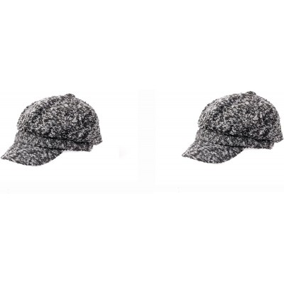 Newsboy Caps Retro Newsboy Style Women Winter Hat P242 - 2 Pcs Gray & Gray - CD11ZTXTQT1 $32.49