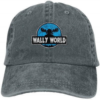 Baseball Caps Wally World Denim Hat Adjustable Unisex Classic Baseball - Asphalt - CI18DW04307 $24.46