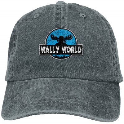 Baseball Caps Wally World Denim Hat Adjustable Unisex Classic Baseball - Asphalt - CI18DW04307 $12.56