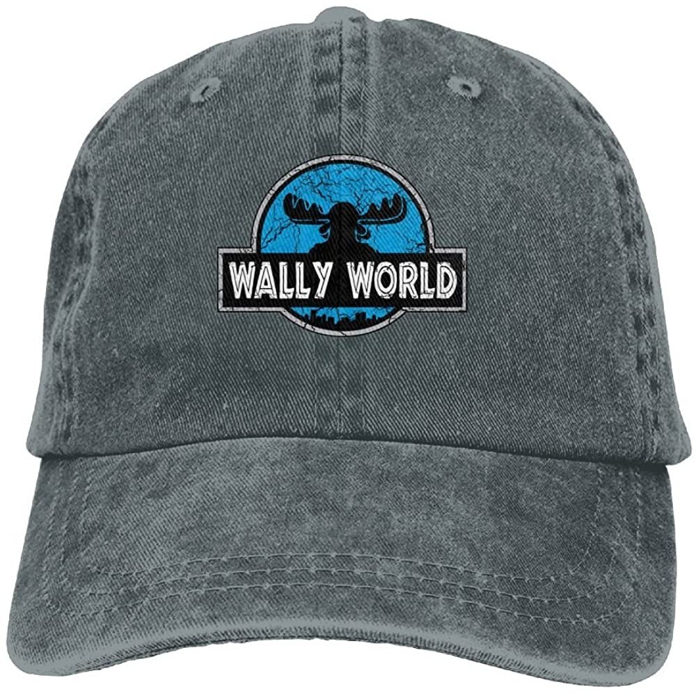 Baseball Caps Wally World Denim Hat Adjustable Unisex Classic Baseball - Asphalt - CI18DW04307 $24.46