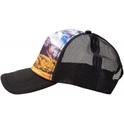 Baseball Caps Graphic Trucker Hat Unisex - Mountain - CR18ZDUXI3O $28.70