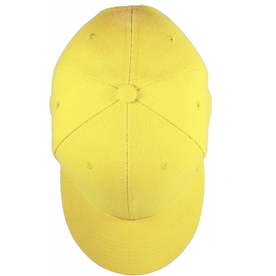 Baseball Caps Plain Blank Baseball Caps Adjustable Back Strap Wholesale Lot 6 Pack - Yellow - C318U9QU9SS $15.56