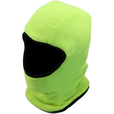 Balaclavas Mens Reversible Fleece Thermal Balaclava (Black Front & Neon Back) - Black/Neon - CC11GN0O1JT $7.09