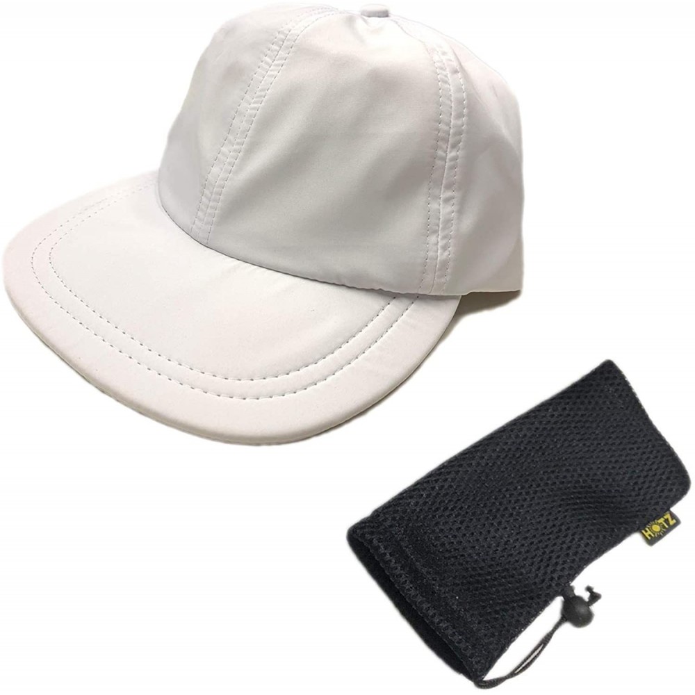 Sun Hats Tactical Cap - Folding Outdoor Hat w/Bag - Travel Military - White Microfiber - C918OTDEQEQ $17.42