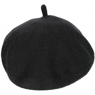 Berets Women French Wool Beret Knit Hats Beanie Hat Baggy Slouchy Winter Warm Fashion - Dd Black - C518Y958266 $11.21