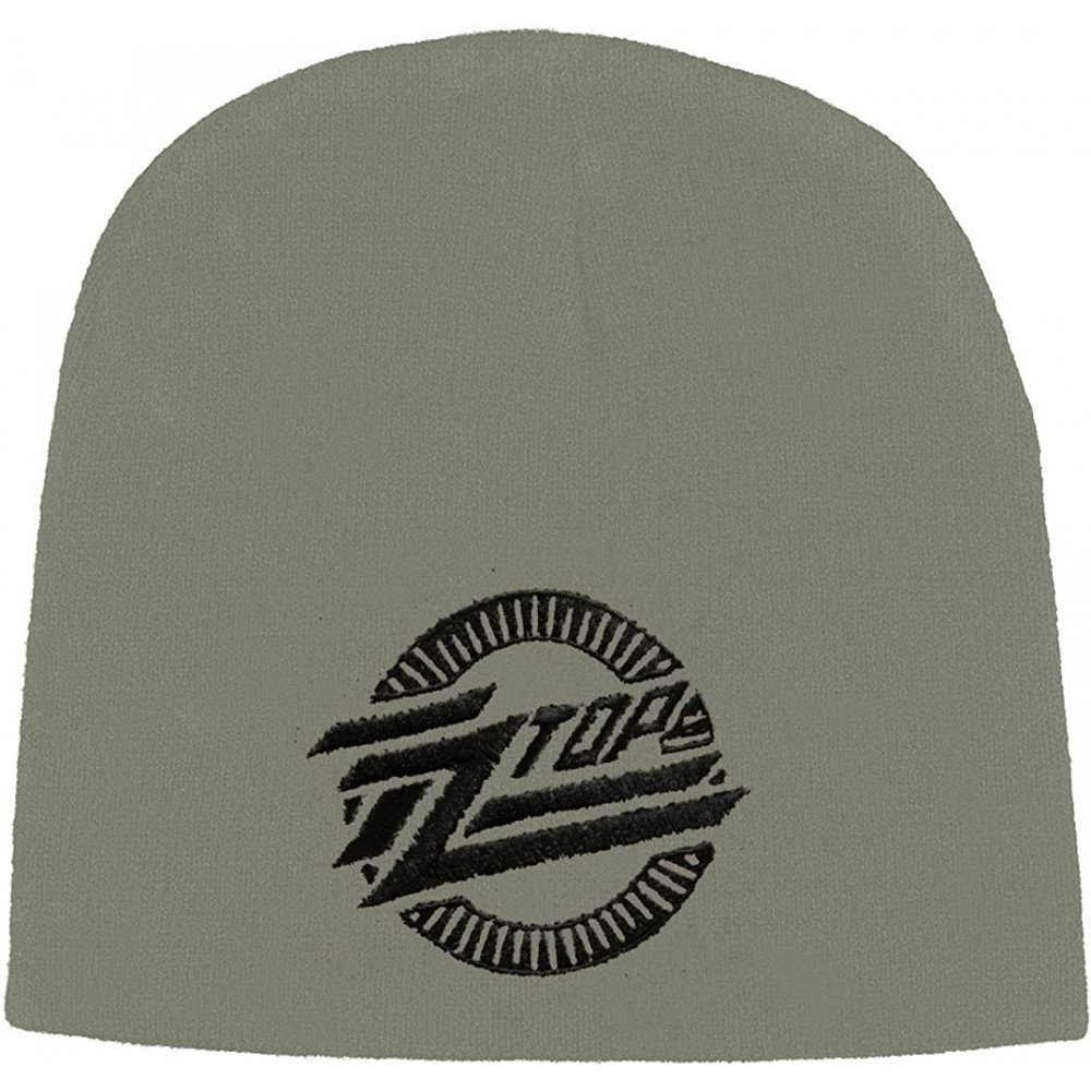 Skullies & Beanies Zz Top Band Logo Official Grey Beanie Hat Size One Size - CC114JQPZAH $13.87