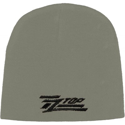 Skullies & Beanies Zz Top Band Logo Official Grey Beanie Hat Size One Size - CC114JQPZAH $13.87