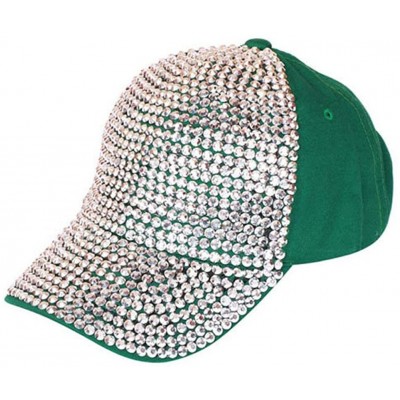 Baseball Caps Studded Baseball Cap - Green - CO11OWA37ZP $14.32