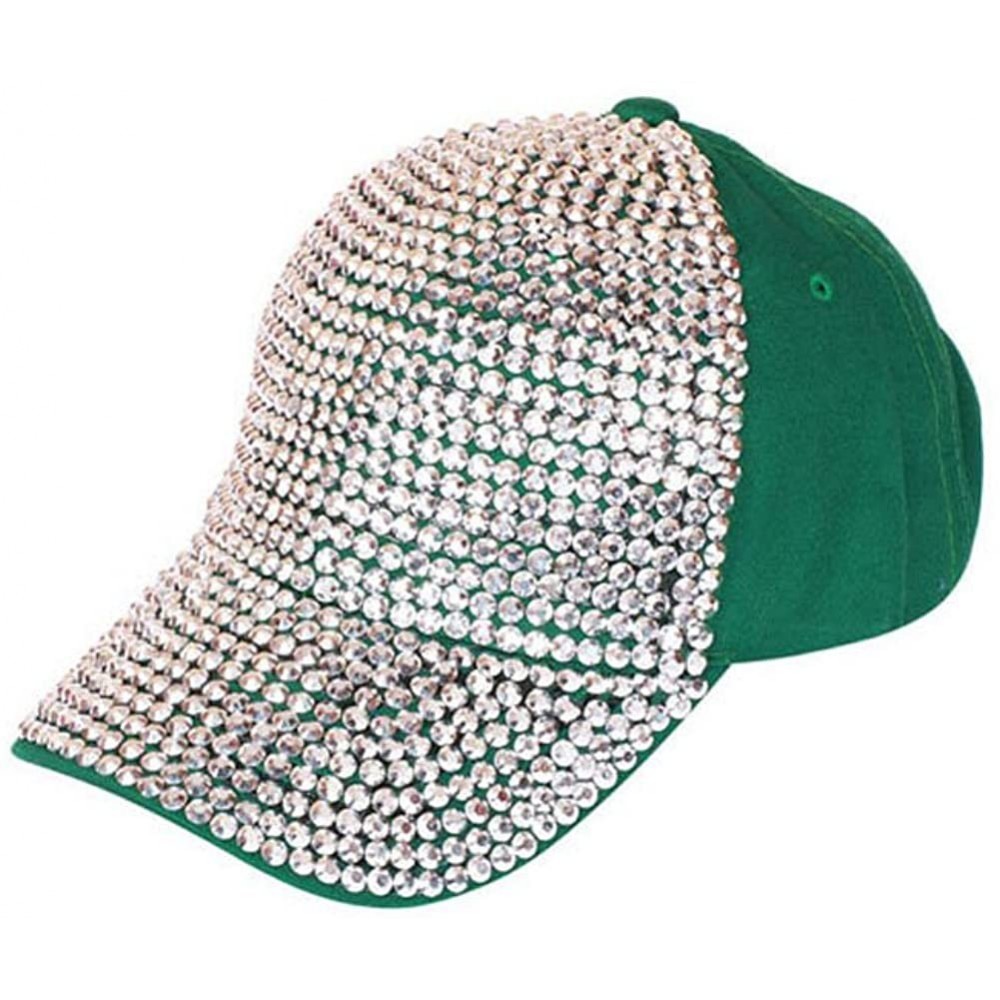 Baseball Caps Studded Baseball Cap - Green - CO11OWA37ZP $14.32