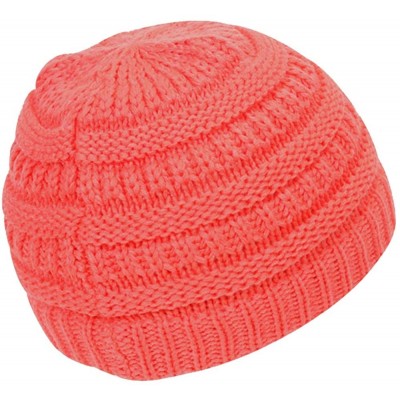 Skullies & Beanies Mommy/Daughter Soft Beanie Combo - Coral - CN18HZ3R2I6 $15.44