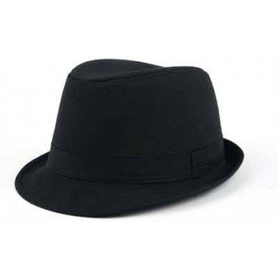 Fedoras Cool New Fedora Style Spring/Summer Hats P142 - Black - CW11DFQ145X $28.31