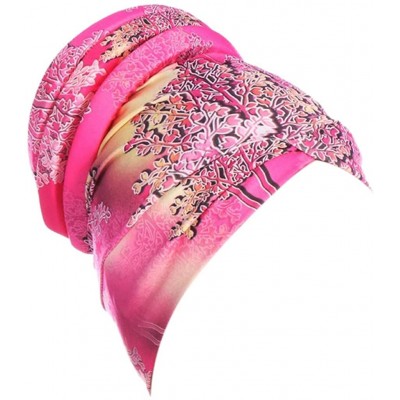 Visors Women Islamic Muslim Hijab Turban Hat Headwrap Scarf Cover Chemo Cap Newly 2019 New - Hot Pink - CJ18ONIM4YU $19.58