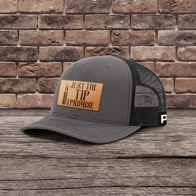 Baseball Caps Just The Tip I Promise Leather Patch Back Mesh Hat Funny Gun Owner Cap 2nd Amendment Bullet Gun Lover Hat - C91...