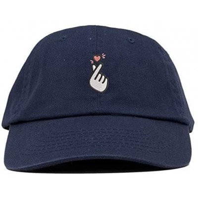 Baseball Caps Kpop Heart Symbol Embroidered Low Profile Soft Crown Unisex Baseball Dad Hat - Vc300_navy - CV18SC8Y8CX $17.32