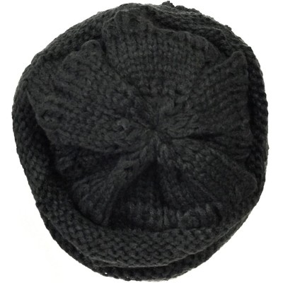 Skullies & Beanies Winter Warm Knitted Infinity Scarf and Beanie Hat - Black - CF12FLPTFP1 $12.92