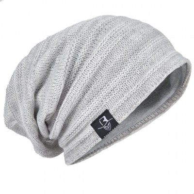 Skullies & Beanies Men Oversize Skull Slouch Beanie Large Skullcap Knit Hat - Pale - C4183YXO0G5 $12.92