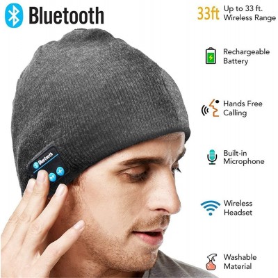 Skullies & Beanies Knit Bluetooth Beanie Hat/Cap for Best Christmas Gift - C518I3A5QRN $8.06