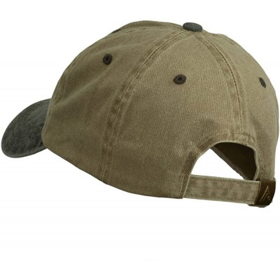 Baseball Caps US Route 66 Embroidered Pigment Dyed Washed Cap - Khaki Black - CY11ONZ19AT $24.53