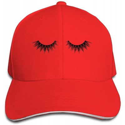 Baseball Caps Eyelash Casual Unisex Unstructured Cotton Cap Adjustable Baseball Hat Cap - Red - CD186EXNIXM $18.21