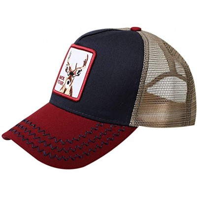 Baseball Caps Animal Buck-Fever Hat Farm Snapback-Trucker Baseball Cap - Burgund_navy - C318RQQ9MHU $9.28