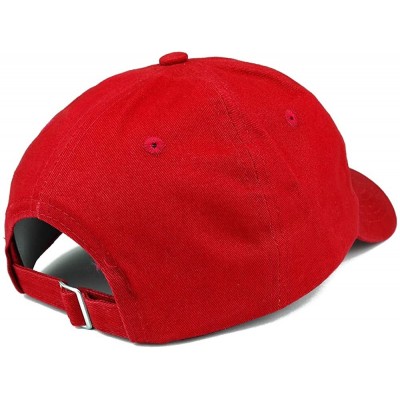 Baseball Caps Crescent Moon Embroidered Soft Low Profile Adjustable Cotton Cap - Red - C712O2G3QYZ $18.78