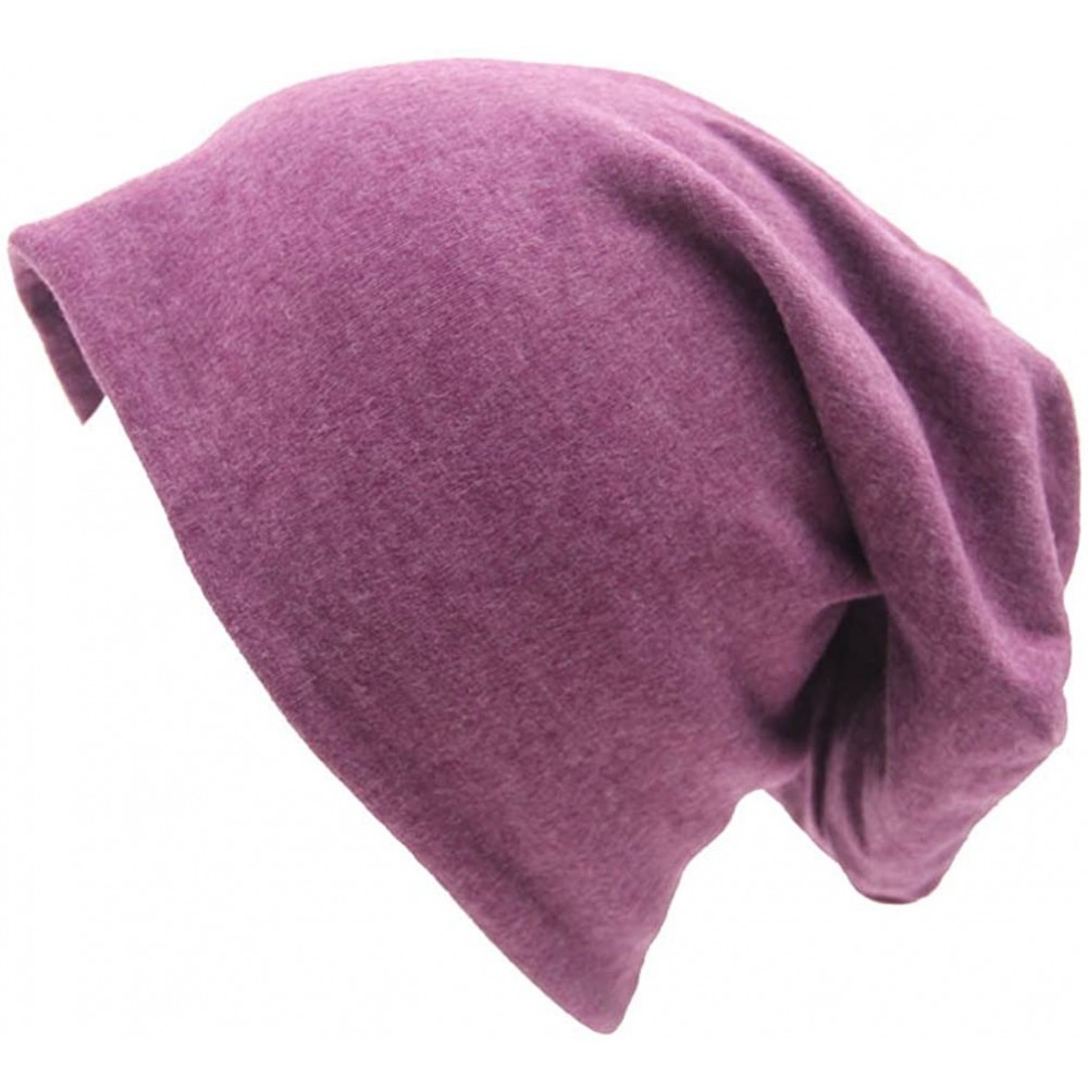 Skullies & Beanies Unisex Fashion Outdoor Sport Beanies Baggy Hippop Cotton Hat Skull Caps - B Purple - CM18655T9LY $9.89