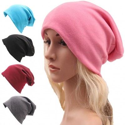 Skullies & Beanies Unisex Fashion Outdoor Sport Beanies Baggy Hippop Cotton Hat Skull Caps - B Purple - CM18655T9LY $9.89