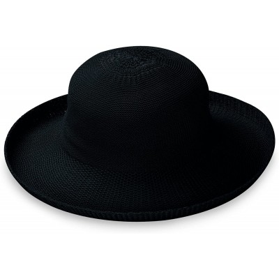 Sun Hats Women's Petite Victoria Sun Hat - Ultra-Lightweight- Broad Brim- Petite Style- Designed in Australia - Black - C311F...