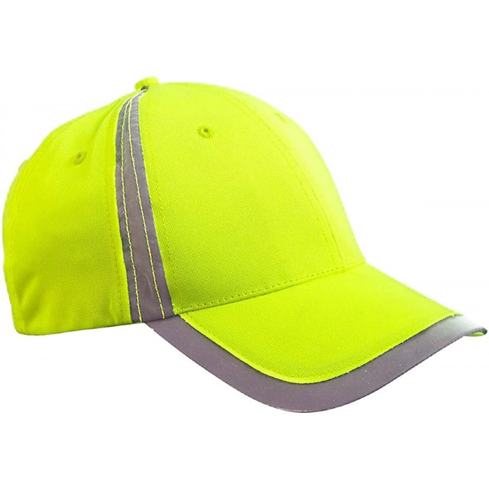 Baseball Caps Reflective Accent Safety Cap - Bright Yellow - CR12H1HAFRX $10.00