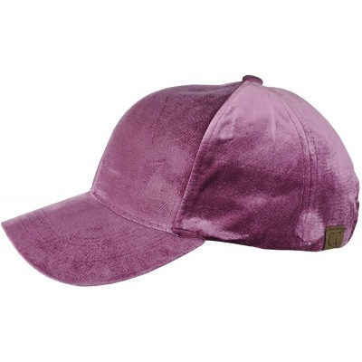 Baseball Caps Unisex Soft Velvet Crushable Blank Adjustable Baseball Cap Hat - Dark Rose - CY187DSC3A5 $13.13