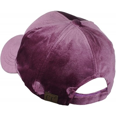 Baseball Caps Unisex Soft Velvet Crushable Blank Adjustable Baseball Cap Hat - Dark Rose - CY187DSC3A5 $28.23