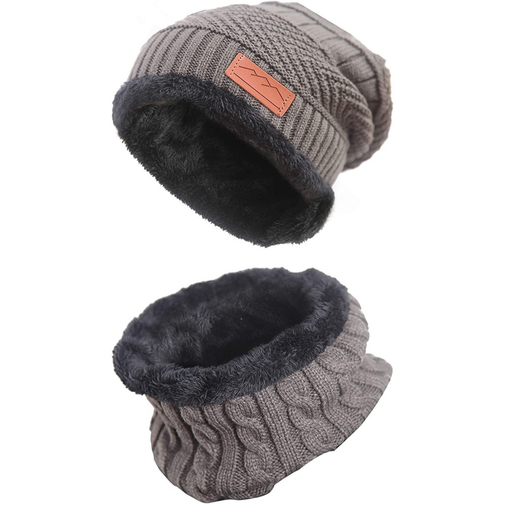 Skullies & Beanies Winter Men Hat Scarf Set- Beanie Hat Neck Warmer for Women - 2 Gery - CQ18I509UHI $10.71