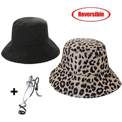 Bucket Hats Reversible Leopard Bucket Hats Women Fashion Floppy Sun Cap Packable Fisherman Hat - P-facecover - CS197Y64O49 $1...