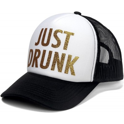 Baseball Caps Drunk in Love Trucker Cap Gliter Pattern Print Just Drunk Print Trucker Men Women - Just Drunk - C91854KAAXS $1...