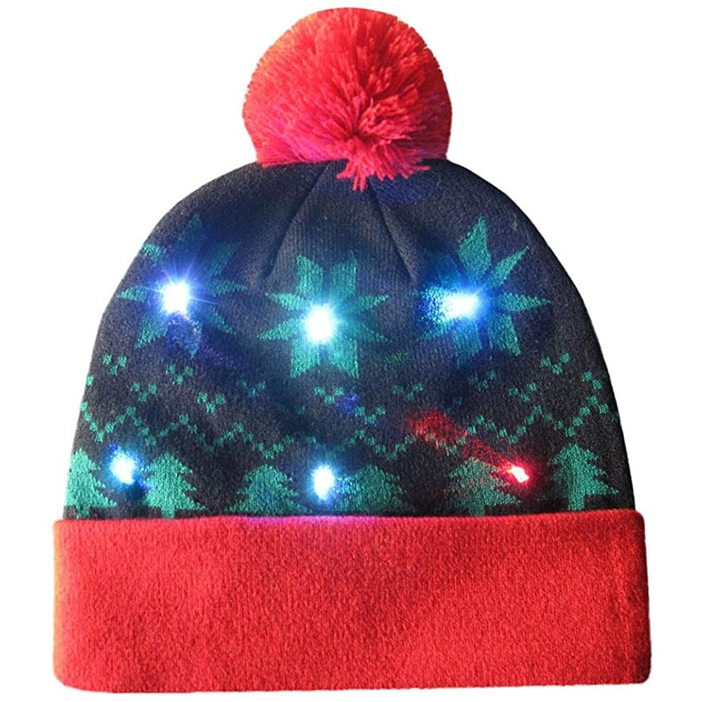 Skullies & Beanies Knitted Christmas LED Beanie- Witspace Unisex Xmas Light-up Cute Hat 3D Pattern Christams Gift Clothes Acc...