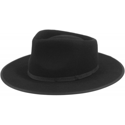 Fedoras Men's Tiller Wide Brim Felt Fedora Hat - L/Xl - C418LDA9LHS $40.44