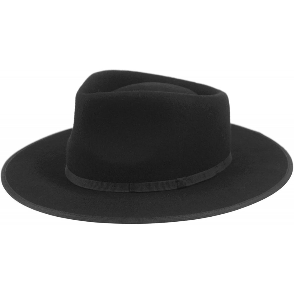 Fedoras Men's Tiller Wide Brim Felt Fedora Hat - L/Xl - C418LDA9LHS $40.44