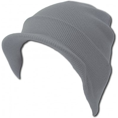 Skullies & Beanies Blank Cuff Beanie Visor - Heather Gray - CW112L3FCOZ $8.96