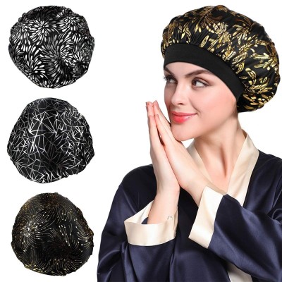 Skullies & Beanies 4PCS Glitter Bonnet for Women Natural Curly Hair-B - Z-Set B - CX198GA2Q80 $16.84
