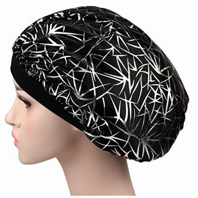 Skullies & Beanies 4PCS Glitter Bonnet for Women Natural Curly Hair-B - Z-Set B - CX198GA2Q80 $16.84