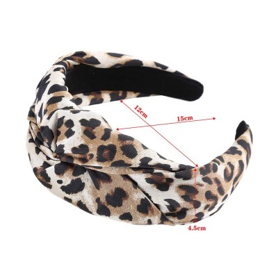 Headbands Knotted Headband Fashion Headpiece - Leopard Grain Rice White + Leopard Grain White - C7192LZH7KH $9.44