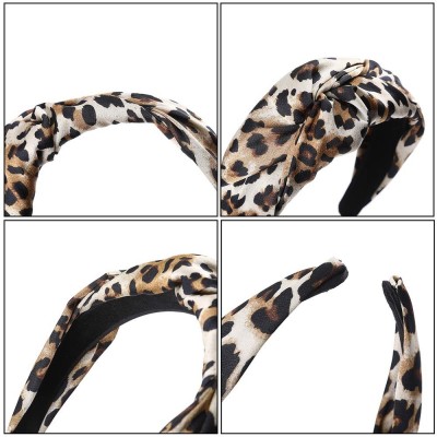 Headbands Knotted Headband Fashion Headpiece - Leopard Grain Rice White + Leopard Grain White - C7192LZH7KH $9.44