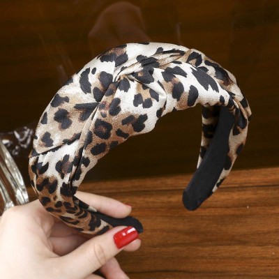 Headbands Knotted Headband Fashion Headpiece - Leopard Grain Rice White + Leopard Grain White - C7192LZH7KH $9.44