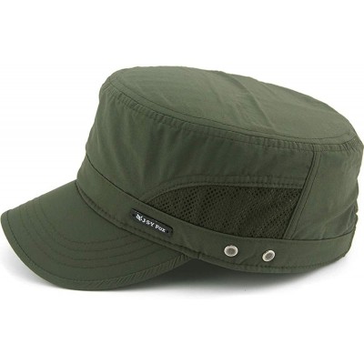 Baseball Caps Mens Womens Quick Dry Cadet Cap Waterproof Army Military Hat Flat Top Caps Mesh Inner - A-green - CN11ACXSQQV $...